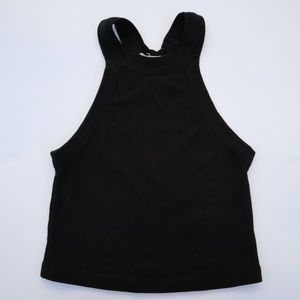 Urban Outfitters Black cotton cutaway tank top